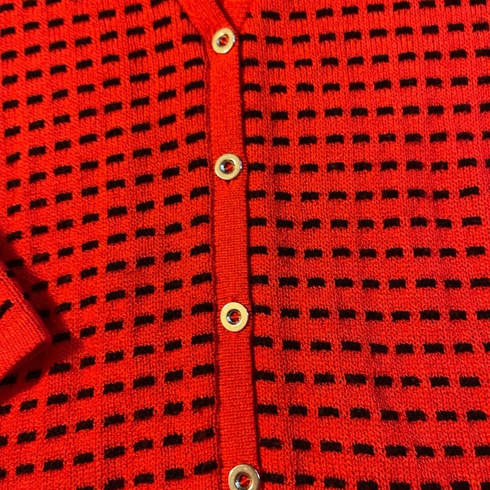 San Remo cardigan sweater and matching tank red with‎ black size XL vintage